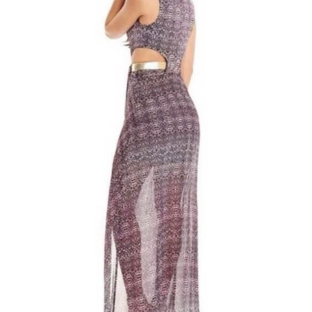 Marciano Pink Leopard Cut-Out Maxi Dress